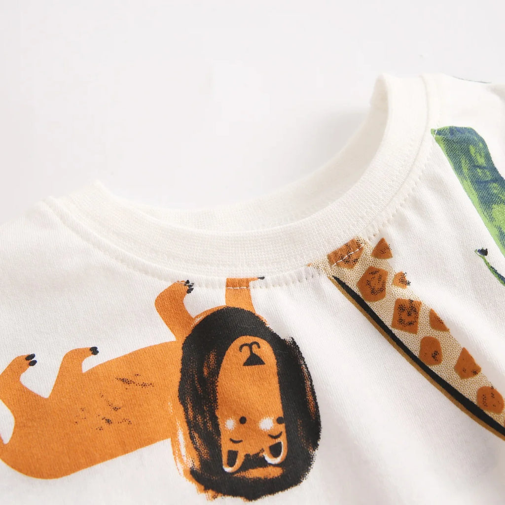 Sanlutoz Cute Infants Boys Clothing Sets Cotton Short Sleeve Baby Tops + Shorts 2Pcs Newborn Cartoon Clothes