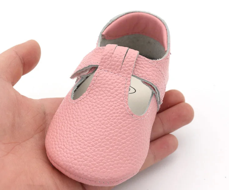Genuine Leather first walker with T-Strap for Babies and Toddlers anti slip baby shoes for 0-24 month