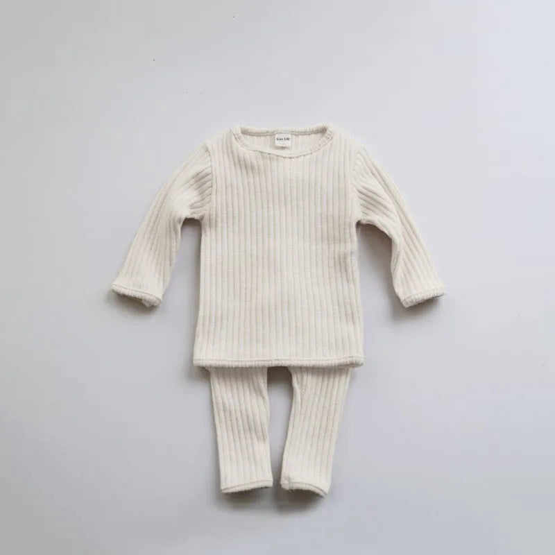 Spring Autumn Baby Clothing Set For 0-5Y Baby Girl Boy Homewear Warm Sweater +Pants Children Pajamas Baby Girl Clothes