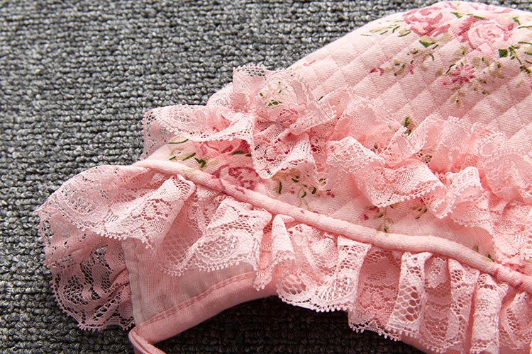 Winter Newborn Baby Girl Clothes Thicken Floral Princess Jumpsuit Clothing Sets Boys Bodysuit+ Hats