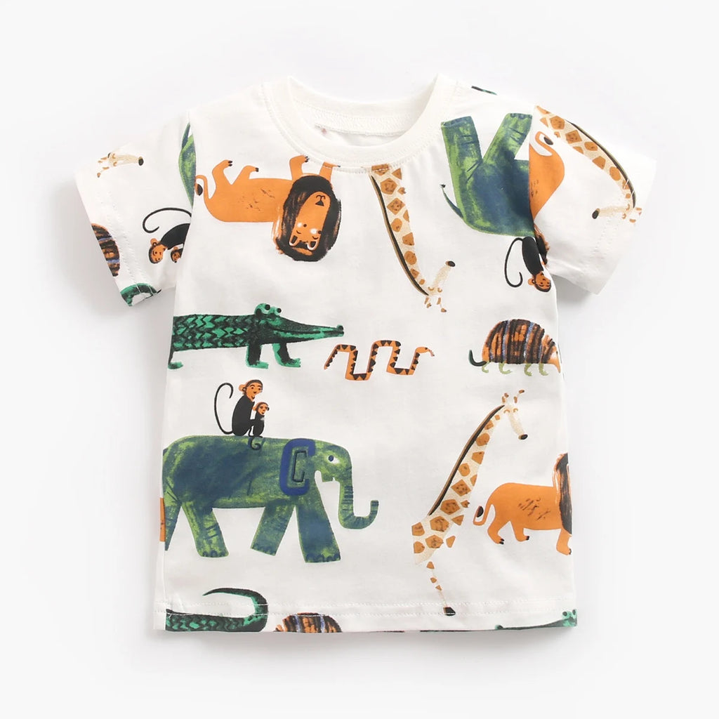 Sanlutoz Cute Infants Boys Clothing Sets Cotton Short Sleeve Baby Tops + Shorts 2Pcs Newborn Cartoon Clothes