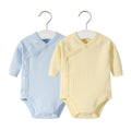 2pcs/lot Newborn Baby Clothes Rompers Cotton Infant Long Sleeves Autumn Girls Robe Solid Color Overalls Boys Ropa Bebe Clothing