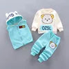 2025 Winter Casual Baby Clothing Set 3pcs Kids Bear Pattern Hooded Coat Warm Outfits for Children