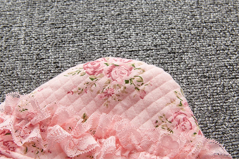 Winter Newborn Baby Girl Clothes Thicken Floral Princess Jumpsuit Clothing Sets Boys Bodysuit+ Hats