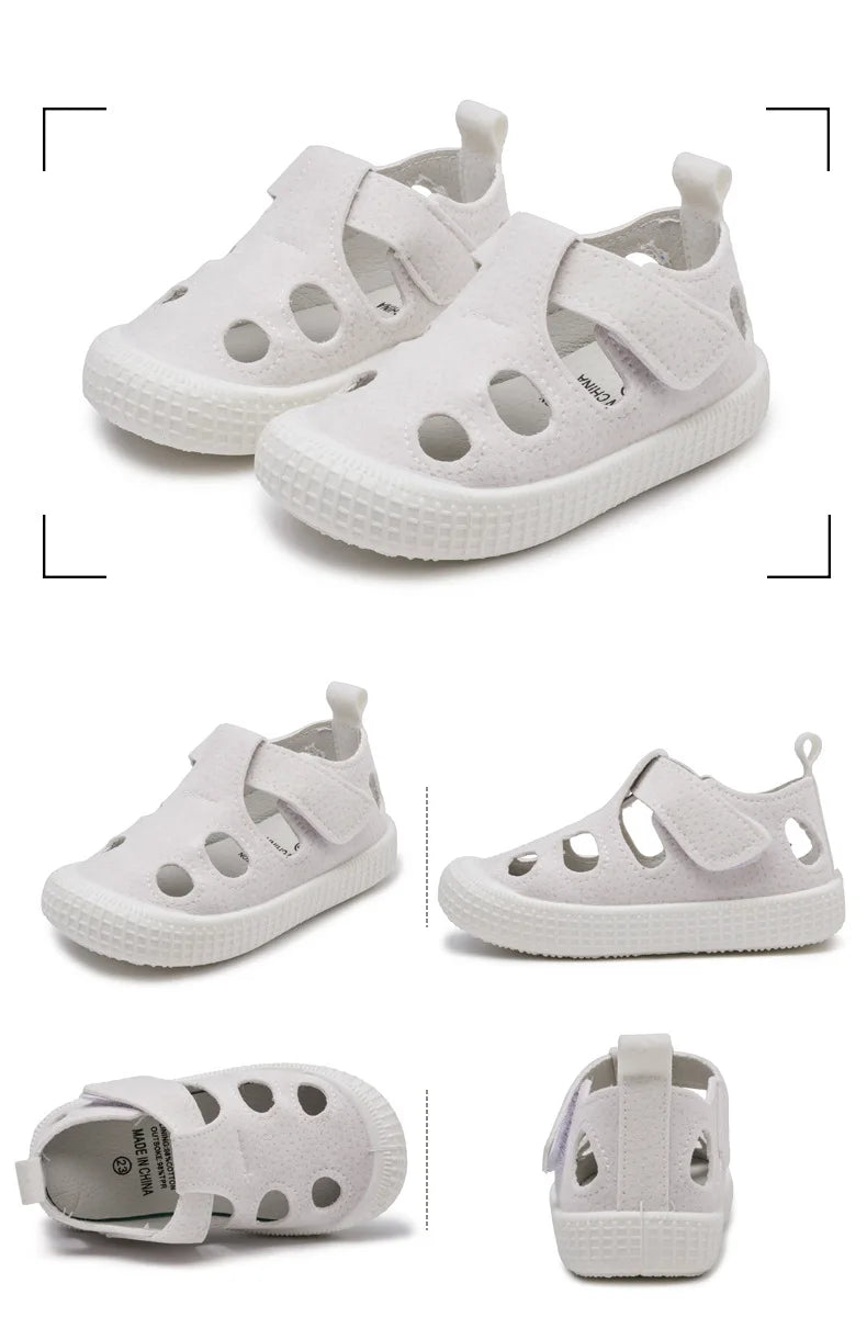 Baby Boys Sandals 2024 Spring Summer Beach Shoes for Toddlers Kids Medium Children Half Sandals Hollow Breathable for Girls Soft
