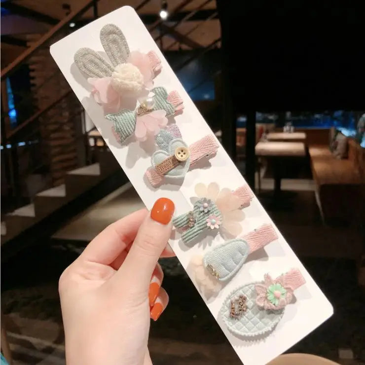 6pcs/set Lovely Baby Girl Hairpins Kids Hair Clips Barrettes Cute BB Clips Newborn Head-wear Hair Accessories for Girls