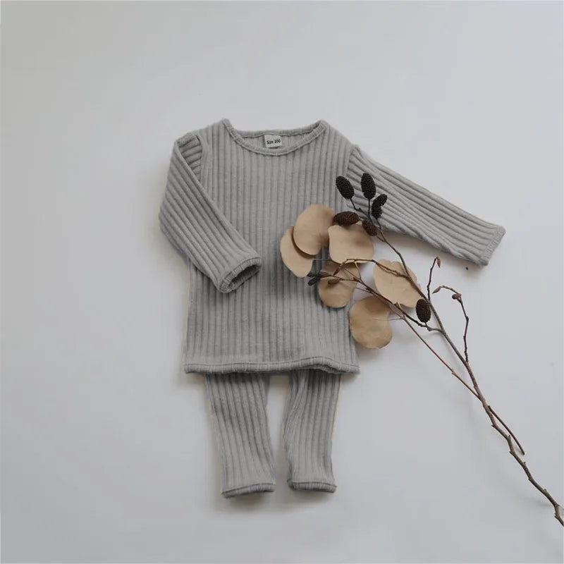 Spring Autumn Baby Clothing Set For 0-5Y Baby Girl Boy Homewear Warm Sweater +Pants Children Pajamas Baby Girl Clothes