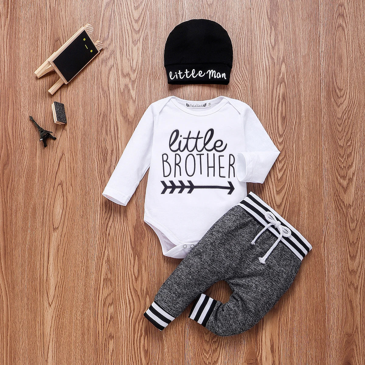 Conjuntos de ropa de algodón para bebés de 0 a 18 meses, recién nacidos, niños, mameluco de manga larga, pantalón, gorros, atuendo de 3 piezas, ropa de abrigo para bebé