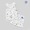 Hochwertiges Sommer-Shorts-Westen-Set aus 100 % Baumwolle für Neugeborene Mädchen und Jungen, hochwertige Babykleidung