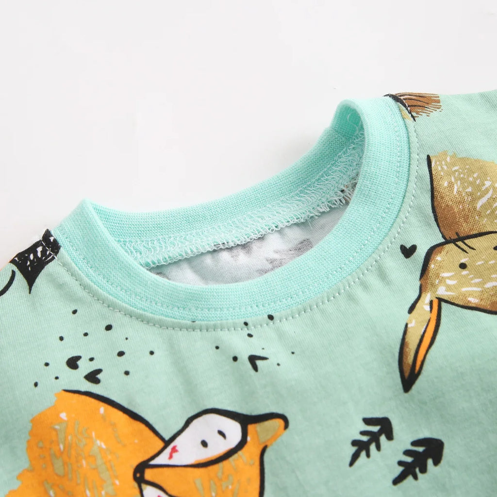 Sanlutoz Cute Infants Boys Clothing Sets Cotton Short Sleeve Baby Tops + Shorts 2Pcs Newborn Cartoon Clothes