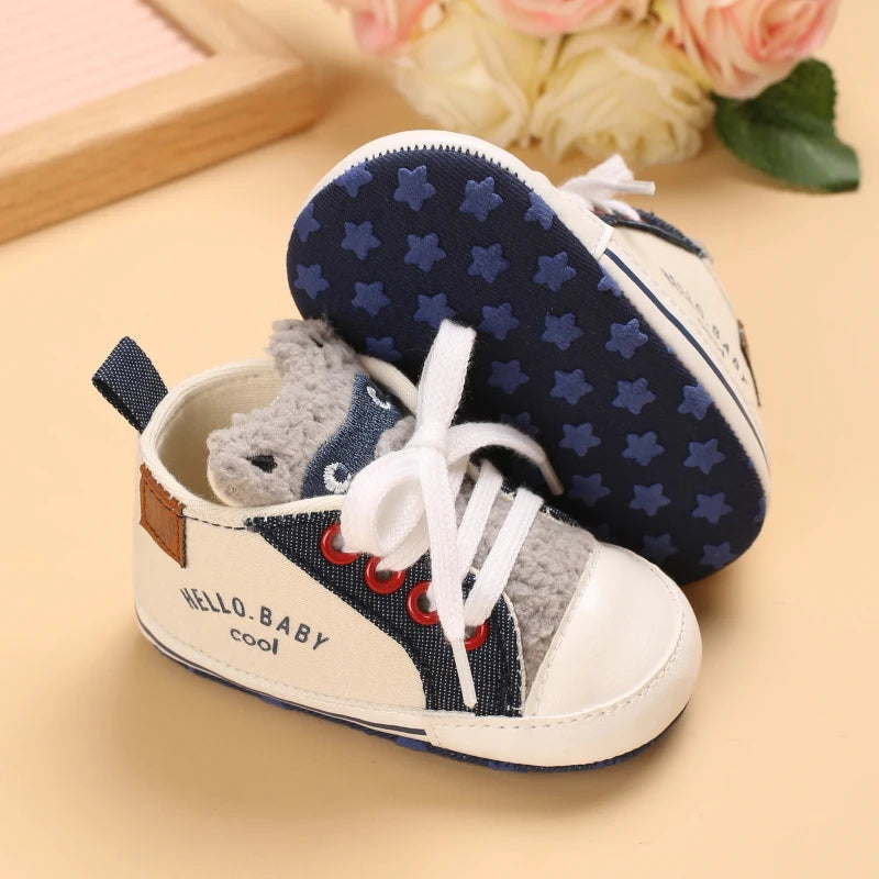 Cartoon Baby Sneakers Baby Boys Girls Canvas Shoes Non-slip Non-slip soft sole Comfortable Soft Unisex Baby Shoes 0-18M