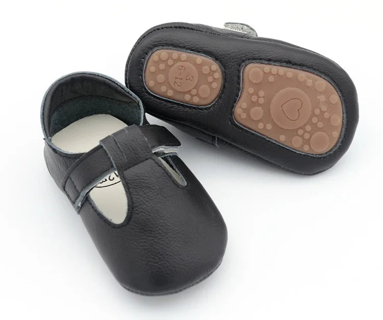 Genuine Leather first walker with T-Strap for Babies and Toddlers anti slip baby shoes for 0-24 month
