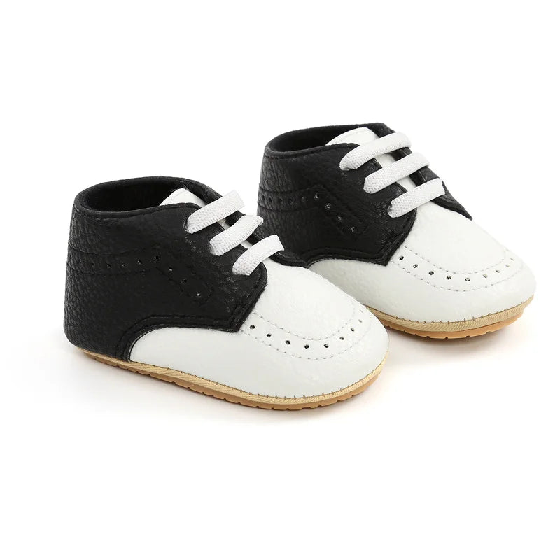 New Baby Shoes Leather Dress Shoes Baby Boy Girl Shoes Rubber Sole Anti-slip Toddler First Walkers Newborn Crib Shoes Moccasins