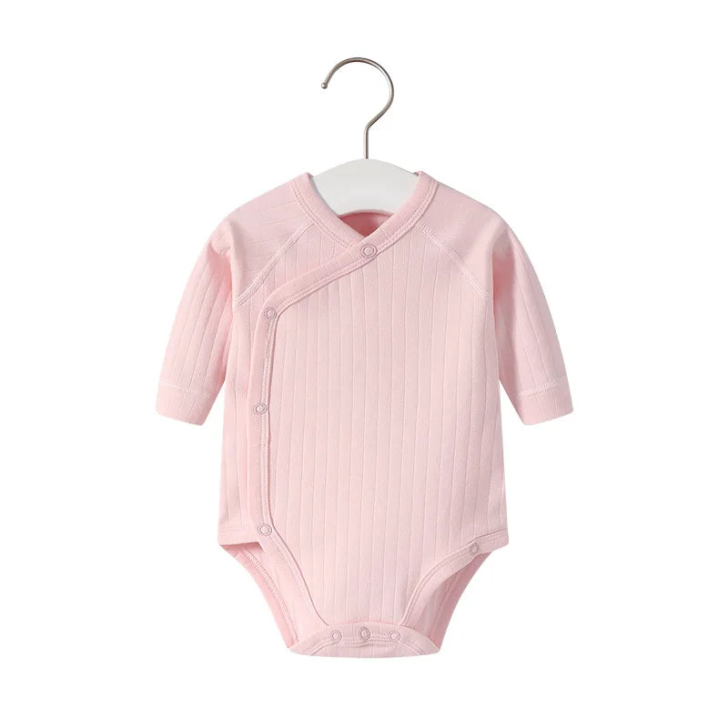 2pcs/lot Newborn Baby Clothes Rompers Cotton Infant Long Sleeves Autumn Girls Robe Solid Color Overalls Boys Ropa Bebe Clothing