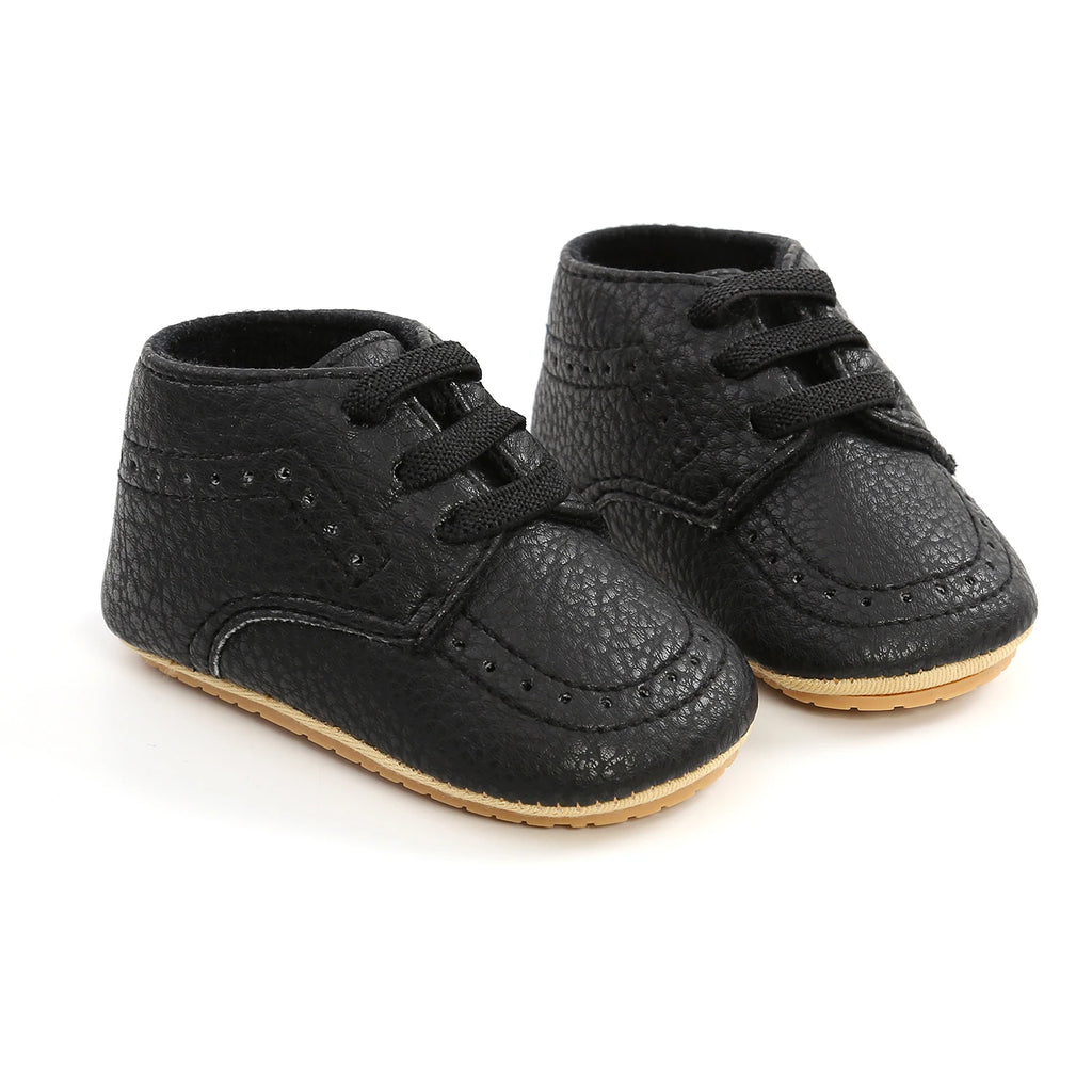 New Baby Shoes Leather Dress Shoes Baby Boy Girl Shoes Rubber Sole Anti-slip Toddler First Walkers Newborn Crib Shoes Moccasins