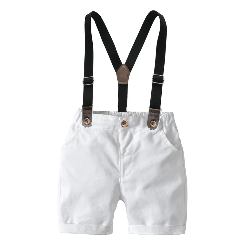 Jungen Shorts Set Kleidung Baumwolle Gestreift Kurzarm-Shirt Weiß Kurze Vierteiliges Set Babykleidung