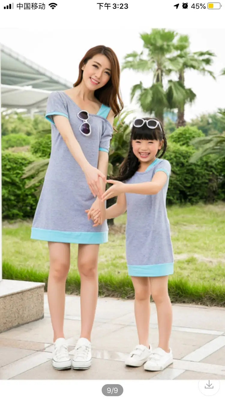 Mommy and Me Dress Family Fashion Summer Set Clothes for Mother  Daughter Stripe Sports Skirt Set Matching Mother Daughter Outfi