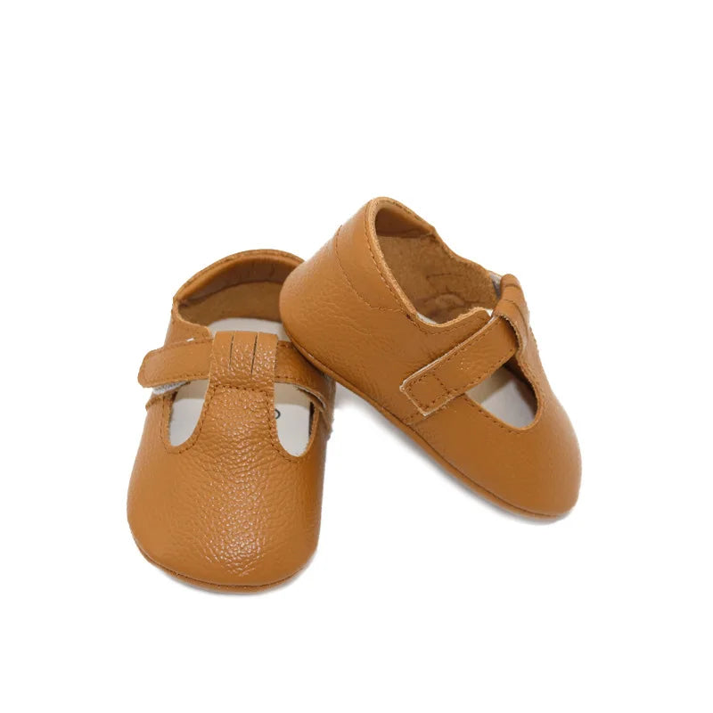 Genuine Leather first walker with T-Strap for Babies and Toddlers anti slip baby shoes for 0-24 month