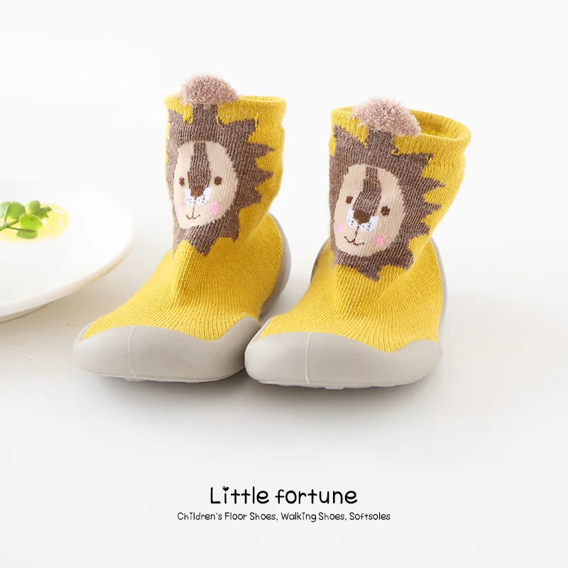 Zapatos de bebé Primeros pasos para niños pequeños Botas de punto para bebés y niñas Suela de goma suave antideslizante Zapatos informales de piso Descalzos