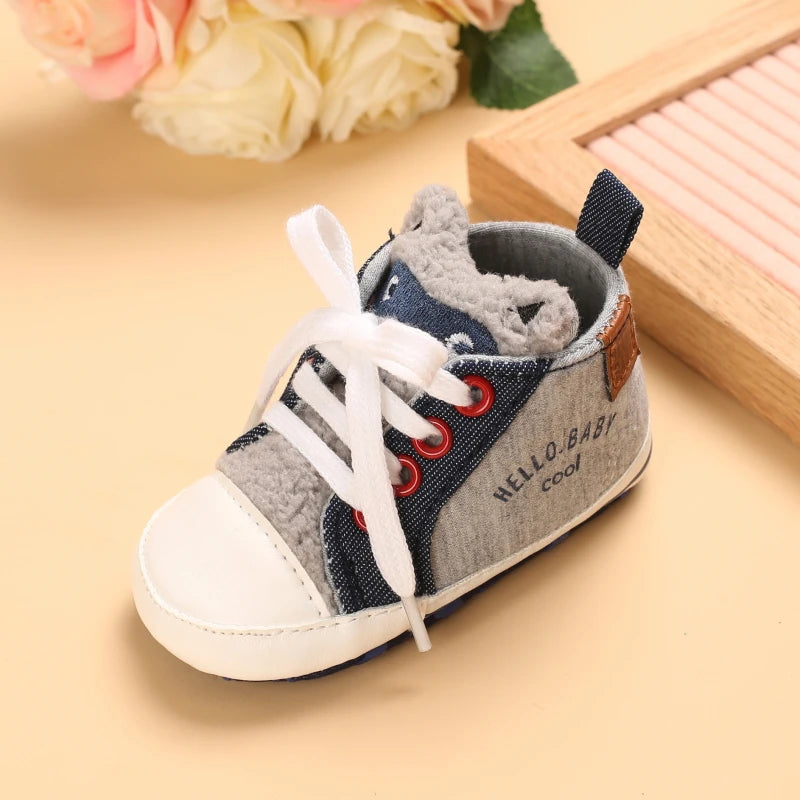 Cartoon Baby Sneakers Baby Boys Girls Canvas Shoes Non-slip Non-slip soft sole Comfortable Soft Unisex Baby Shoes 0-18M