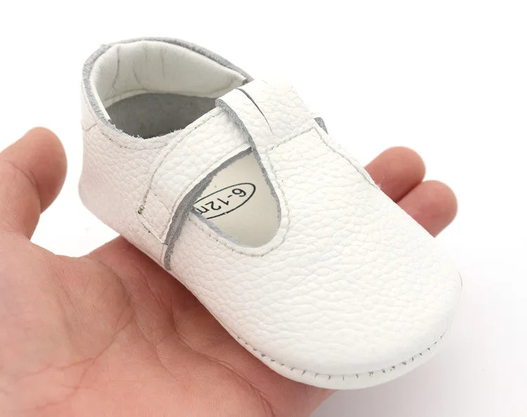 Genuine Leather first walker with T-Strap for Babies and Toddlers anti slip baby shoes for 0-24 month