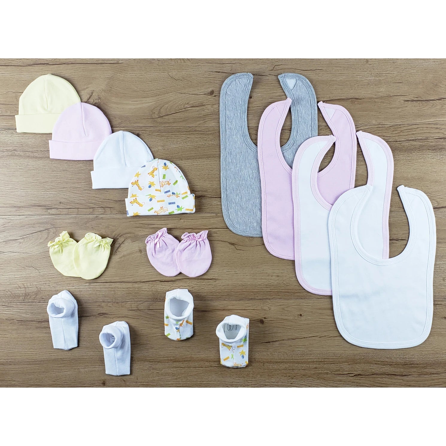 UD2 13-Pc Set of Baby Bibs Caps Booties LS_0640 Baby Clothing Set