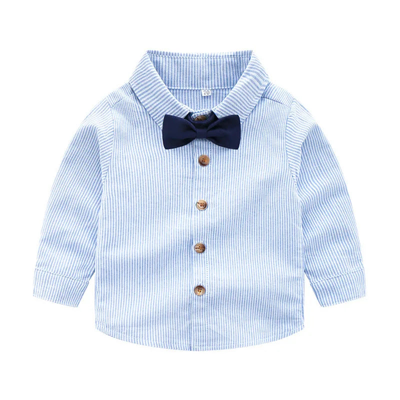 Frühlings Babykleidungssets für Jungen Neues Modell – Gestreifte Langarmshirts und lässige Baumwollhosen