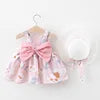 Summer Cotton Sleeveless Flower Dress for Girls ODM Baby Clothing with Floral Decoration Toddler Kids' Clothes