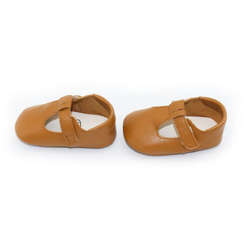 Genuine Leather first walker with T-Strap for Babies and Toddlers anti slip baby shoes for 0-24 month