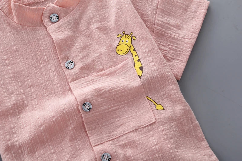 Neu Sommer Hot Sale Kleinkind Kinder Baby Jungen Hemd Cartoon Tops Jeans Shorts Hosen Outfits Set Babykleidung