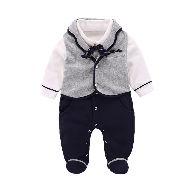 6-12 Monate Baby Jungen Strampler Weste Sets Mode Weiche Kleidung Für Jungen Frühling Herbst Baby Strampler Westen 2tlg Anzug Gentleman Kleidung