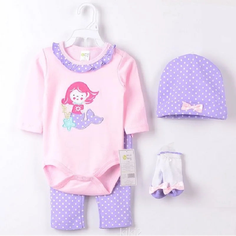 Baby boy Clothes Suits newborn 4-pieces Set baby clothing girl Bodysuit pant t-shirt sock bib 5pcs sets bebes jumpsuits