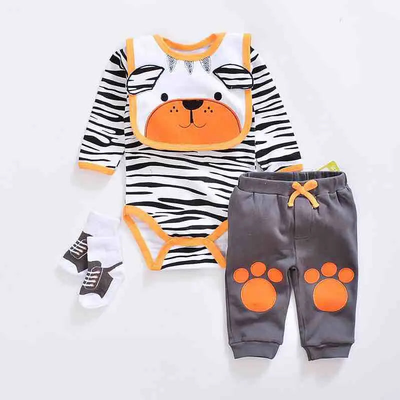 Baby boy Clothes Suits newborn 4-pieces Set baby clothing girl Bodysuit pant t-shirt sock bib 5pcs sets bebes jumpsuits