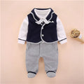 6-12 Monate Baby Jungen Strampler Weste Sets Mode Weiche Kleidung Für Jungen Frühling Herbst Baby Strampler Westen 2tlg Anzug Gentleman Kleidung
