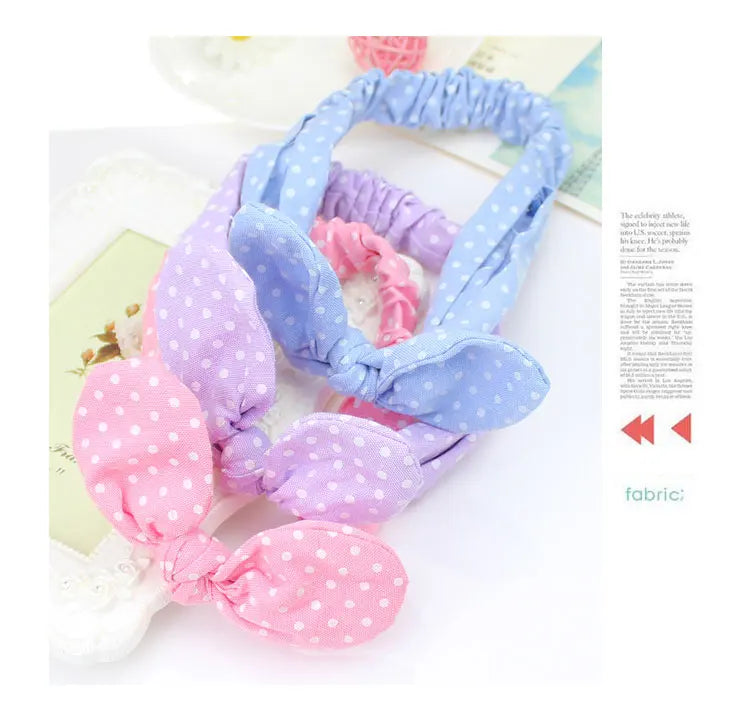 Cute Baby Hair Band Rabbit Ears Headband Kids Girls Bow Style Hairbands Knot Parent-child Fashion Headwear Bebe Hair Accessories