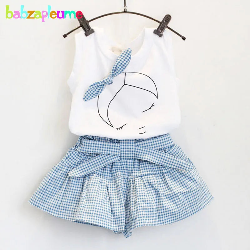Sommer Baby Mädchen Kleidung Kleinkind Kleidung Weste+Shorts 2-teiliges Set Kinder Mädchen Kostüm 0-7 Jahre Baby Outfits Kindermode BC1152