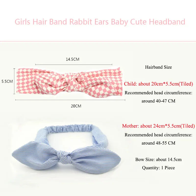 Cute Baby Hair Band Rabbit Ears Headband Kids Girls Bow Style Hairbands Knot Parent-child Fashion Headwear Bebe Hair Accessories