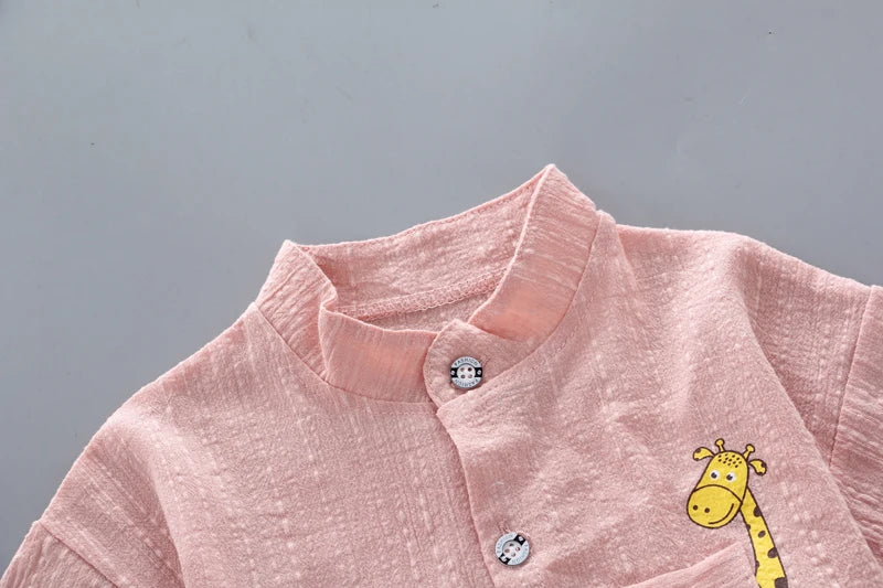 Neu Sommer Hot Sale Kleinkind Kinder Baby Jungen Hemd Cartoon Tops Jeans Shorts Hosen Outfits Set Babykleidung