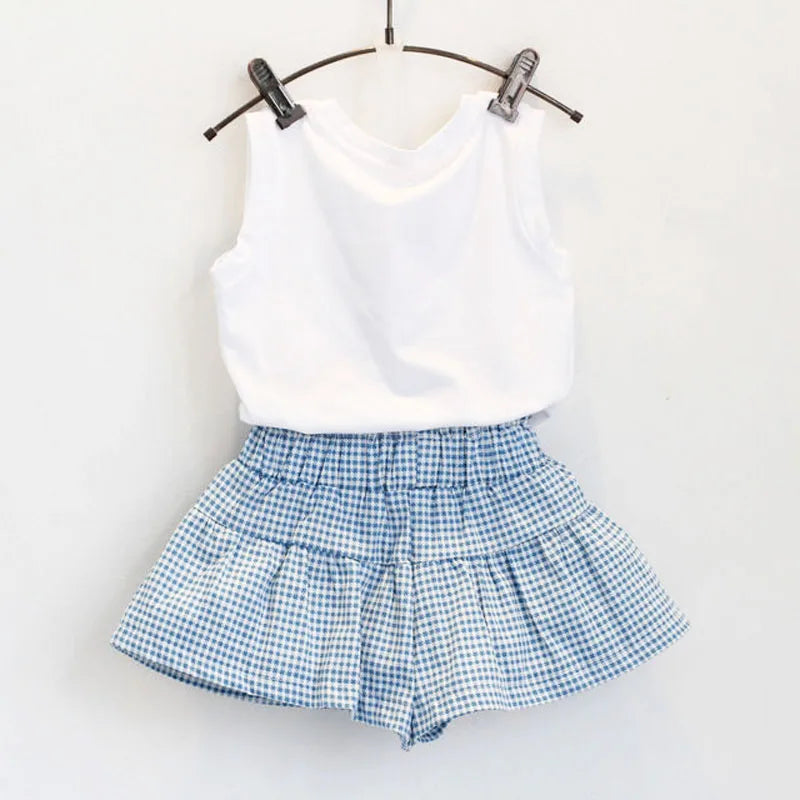 Sommer Baby Mädchen Kleidung Kleinkind Kleidung Weste+Shorts 2-teiliges Set Kinder Mädchen Kostüm 0-7 Jahre Baby Outfits Kindermode BC1152