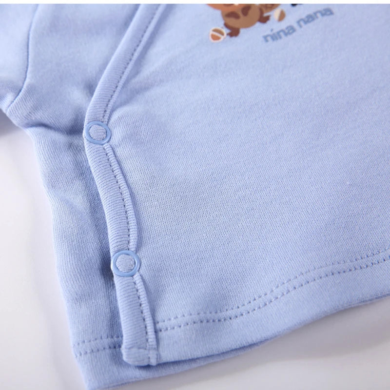 Ropa de bebé recién nacido ropa de manga larga camiseta ropa de bebé niño niña camiseta de niños camiseta de bebé de apertura frontal ropa