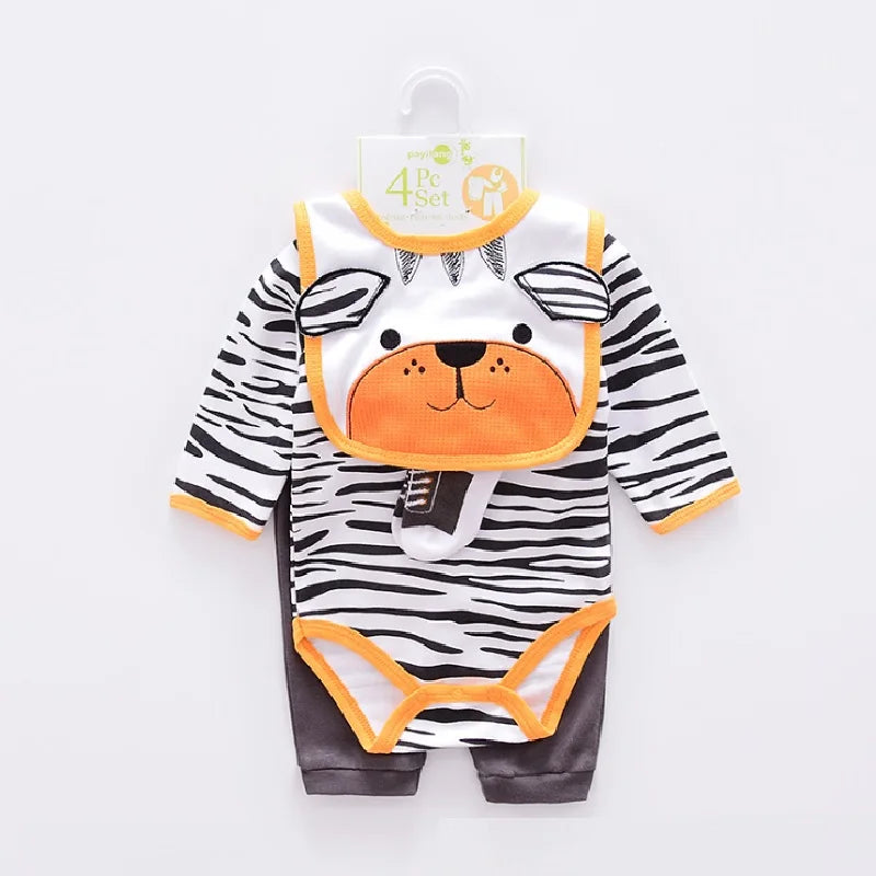 Baby boy Clothes Suits newborn 4-pieces Set baby clothing girl Bodysuit pant t-shirt sock bib 5pcs sets bebes jumpsuits