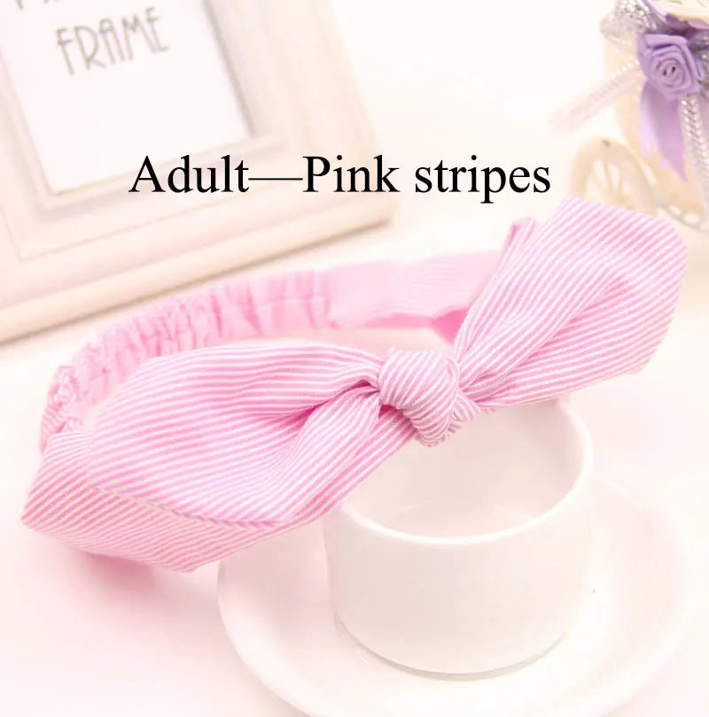 Cute Baby Hair Band Rabbit Ears Headband Kids Girls Bow Style Hairbands Knot Parent-child Fashion Headwear Bebe Hair Accessories