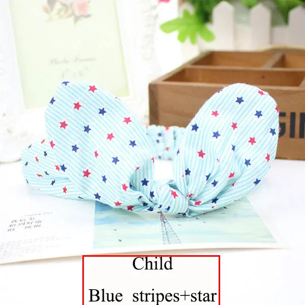 Cute Baby Hair Band Rabbit Ears Headband Kids Girls Bow Style Hairbands Knot Parent-child Fashion Headwear Bebe Hair Accessories