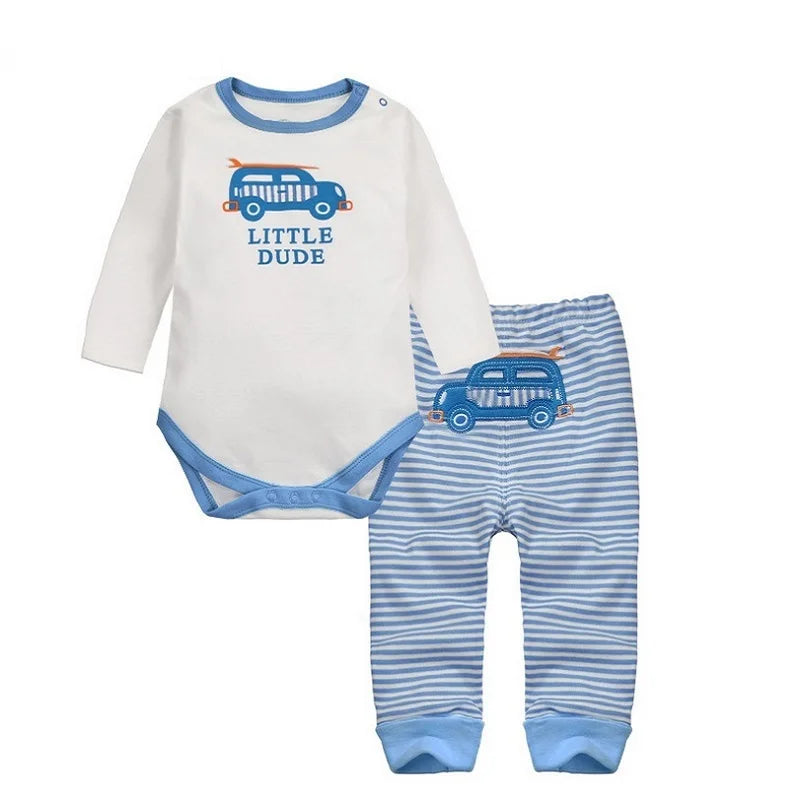 2pcs Per Set Baby Girls Boys Clothes Set Long Sleeve Rompers And Pants Clothing Sets Cartoon Cotton Infant Toddler Clothes