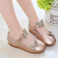 2-12Years Old Kids Leather Shoes Comfortable Beautiful Butterfly Girls Princess Shoes For Wedding Party Children Single Shoes
