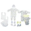 UD2 Unisex Neugeborenen-Babyparty-Geschenkset, 13-teilig, Musselin-Baumwollkleidung für 6 Monate, 100% Bio, altersgerechte Babykleidung