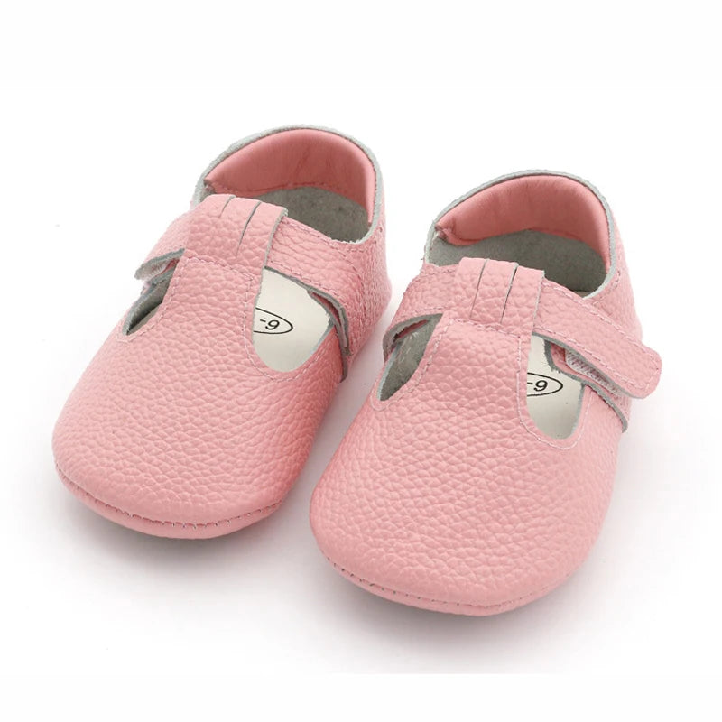 Genuine Leather first walker with T-Strap for Babies and Toddlers anti slip baby shoes for 0-24 month