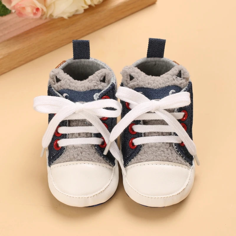 Cartoon Baby Sneakers Baby Boys Girls Canvas Shoes Non-slip Non-slip soft sole Comfortable Soft Unisex Baby Shoes 0-18M