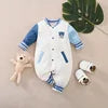 Wholesale Newborn Baby Clothing Prints Fashion Contrasting Colors Spring Autumn Long Sleeve Baby Jumpsuit Baseball Uniforms