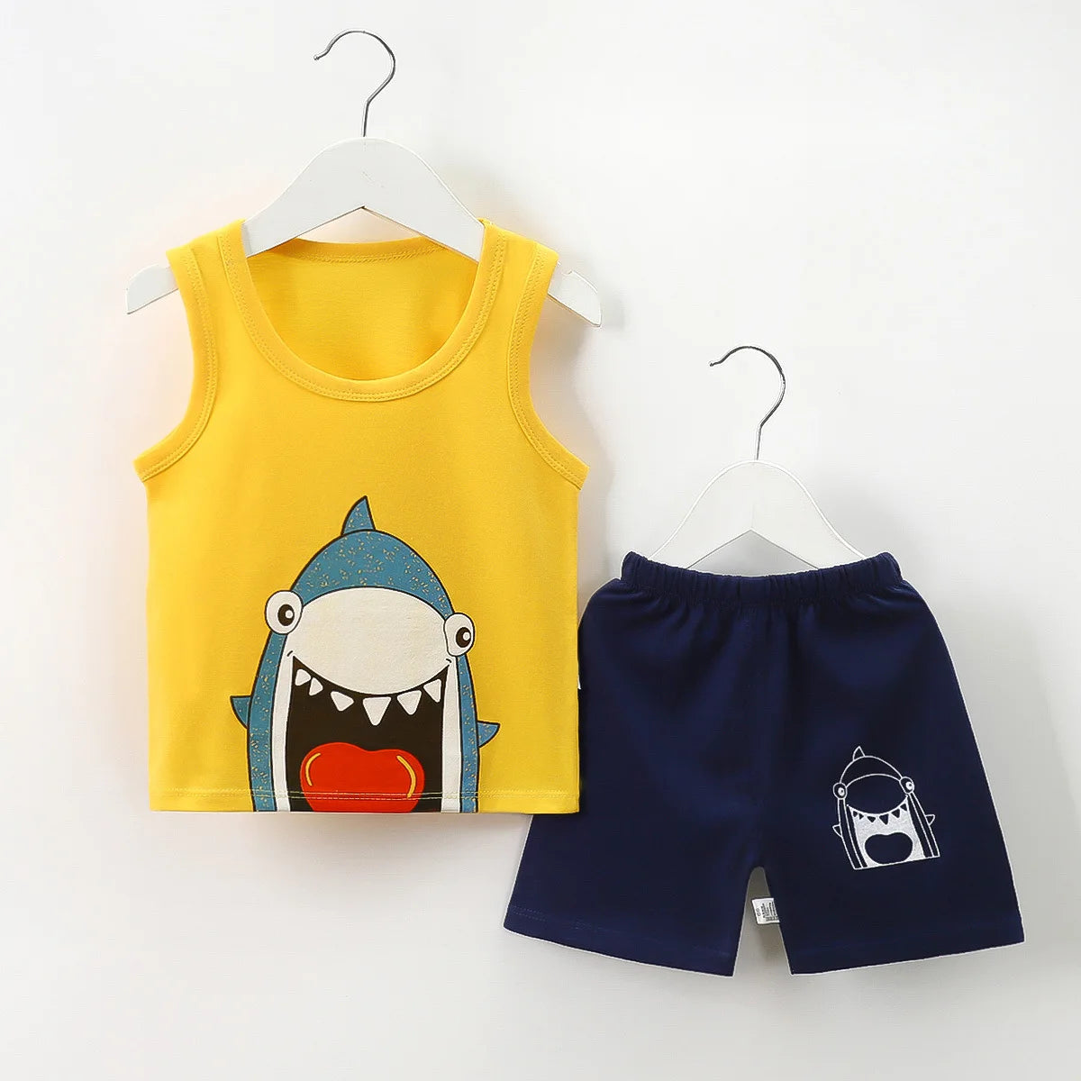 Ready Stock Boy's Summer Sleepwear Breathable Plaid T-Shirts Baby Clothing Sets with Factory Price